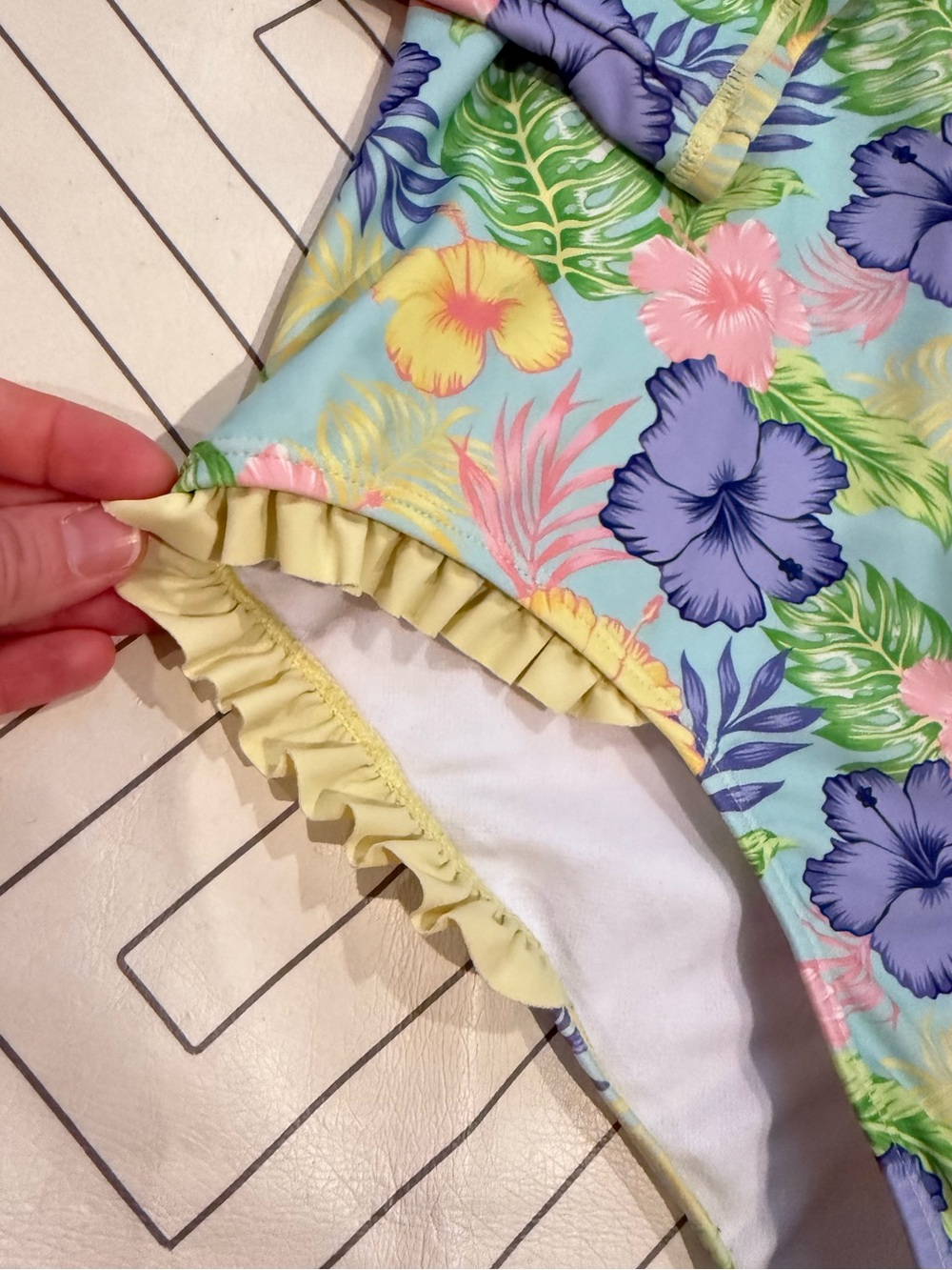 Ruffle Butts Floral Longsleeve Swimsuit - Picture 7 of 15